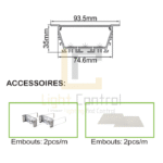 LED Profile aluminium Recessed PR097 - Image 4