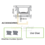 LED Profile aluminium Exposed FLOOR PR105 - Image 3