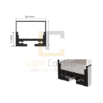Profilé LED Aluminium SUSPENDUE PC 3M 20x20mm CN-623 PL-PR023 – Image 2