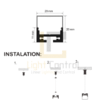 Profilé LED Aluminium SUSPENDUE PC 3M 20x20mm CN-623 PL-PR023 – Image 4