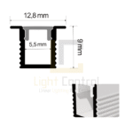 LED Profile Sleek Recessed 7.89mm, 3M Aluminium PL-PR074 - Image 2