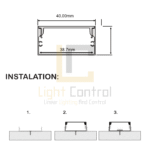 LED Profile aluminium Exposed PC  PR087 - Image 2