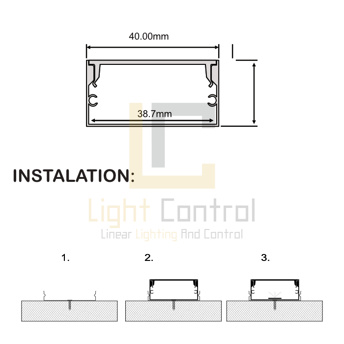 LC-PR087-1 LED Profile aluminium Exposed PC  PR087 - Image 2