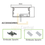 LED Profile aluminium Recessed PLASTER REMOVALPC PR088 - Image 3