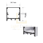 Profilé LED Aluminium APPARENT 3M 35x35 mm PL-PR106 – Image 2