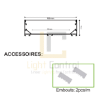LED Profile Recessed Aluminum 100x35MM – PL-PR110 - Image 3