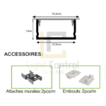 LED Profile Recessed Floor Aluminium PL-PR120 – 7x15.3x12.3mm - Image 2