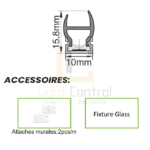 LED Profile aluminium PLEXIGLAS AND GLASS PR004 - Image 3