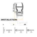 LED Profile aluminium PLEXIGLAS AND GLASS PR004 - Image 2
