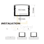 Profilé LED aluminium apparent PR030 – Image 4
