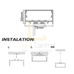 LED Profile aluminium Recessed PR049 - Image 3