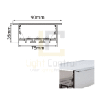 Profilé LED aluminium encastrable PR050 – Image 2