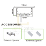 Profilé LED aluminium encastrable PR050 – Image 4