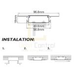 Profilé LED aluminium encastrable PR056 – Image 3