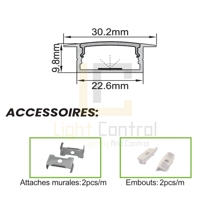 LC-PR079-3 Profilé LED aluminium encastrable PR079 – Image 4