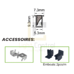 Profilé LED Aluminium ENCASTRE GRIS CG1 PR100 – Image 3