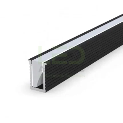 Profilé LED Aluminium Encastré Noir CG1 PR100